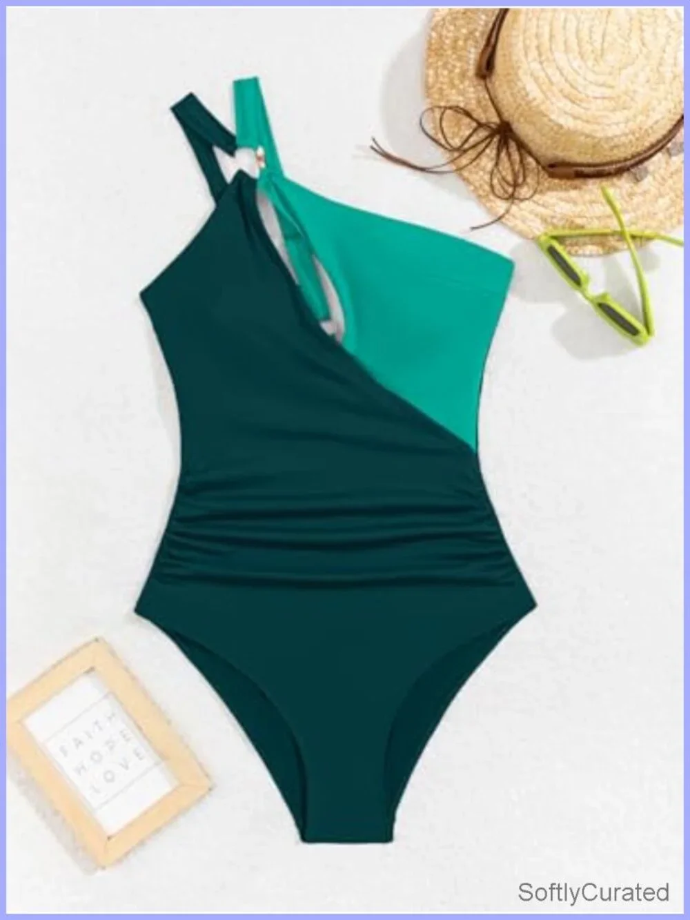 One Shoulder One Piece Swimsuit Cutout Tummy Control Bathing Suit